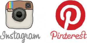 Los logotipos de Instagram y Pinterest.