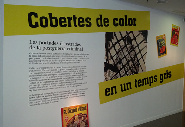 Fotografía de la exposición "BCNegra 20115: Portadas de color en una época gris".